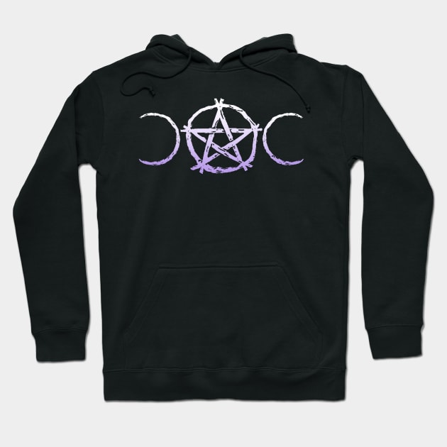 Wiccan & Pagan Nature Twigs Pentacle Triple Moons Hoodie by BeesEz